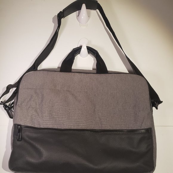 PX Los Angeles laptop bag grey black shoulder strap hand grips multiple pockets - Picture 6 of 13
